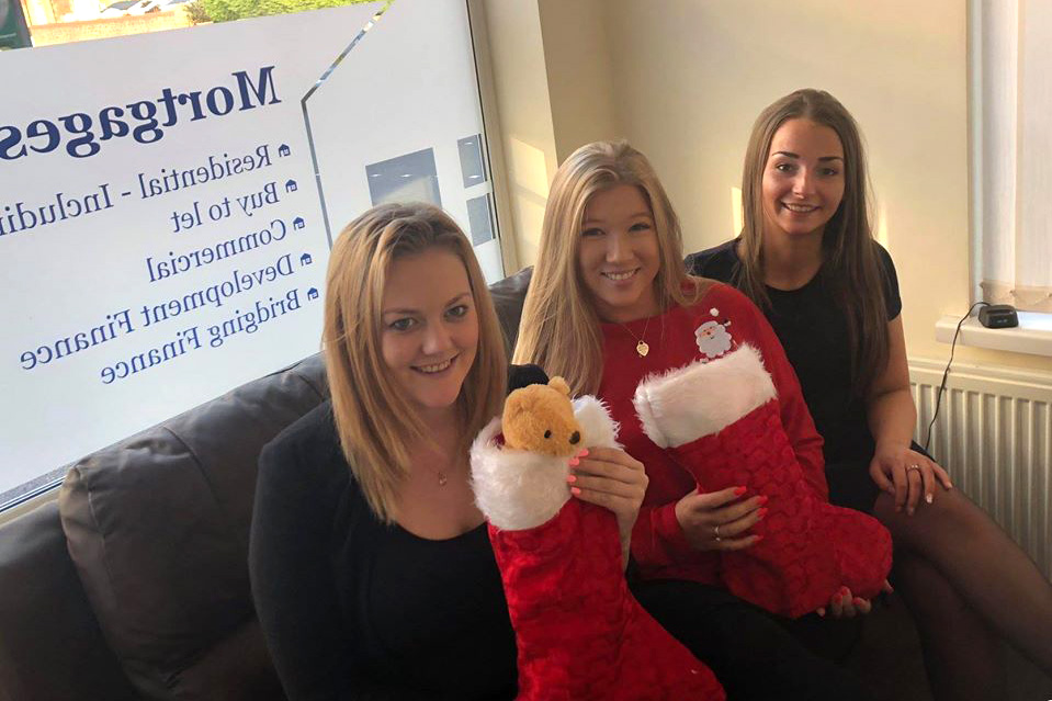 Mr Mortgages staff preparing Christmas stockings for Bulgarian orphans